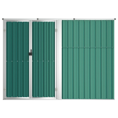 Szopa ogrodowa zielona 225x89x161 cm stal galwanizowana